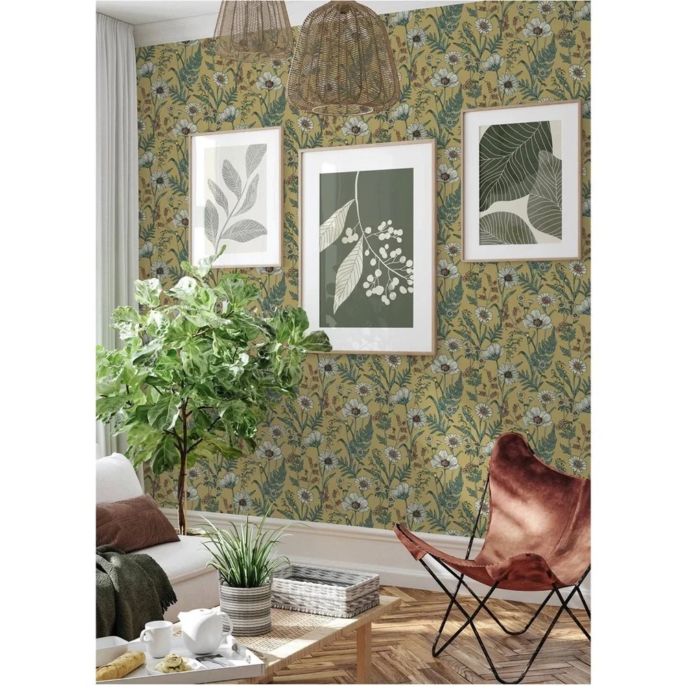 Brewster “Spring Meadow Yellow” Peel & Stick Wallpaper